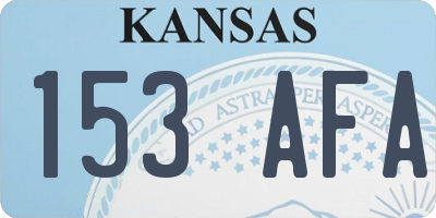 KS license plate 153AFA