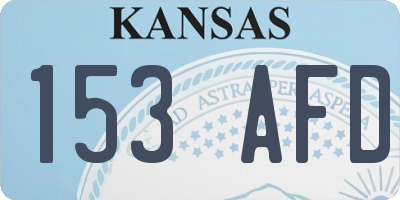 KS license plate 153AFD