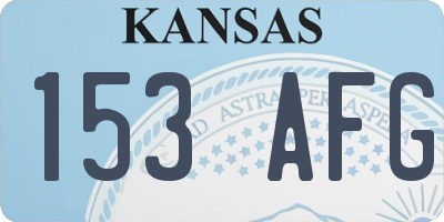 KS license plate 153AFG