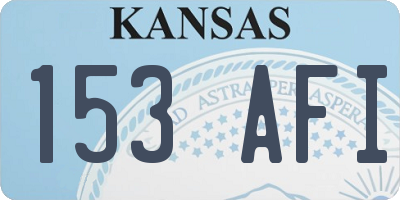 KS license plate 153AFI
