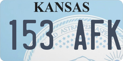 KS license plate 153AFK