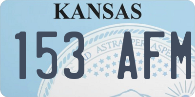 KS license plate 153AFM