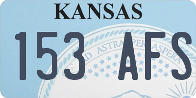 KS license plate 153AFS