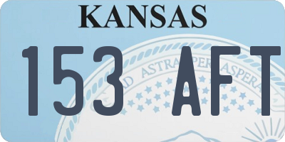 KS license plate 153AFT