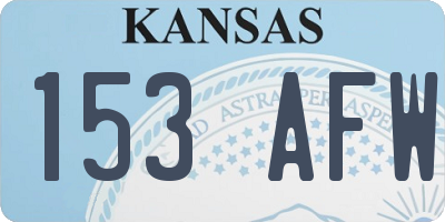 KS license plate 153AFW