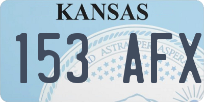 KS license plate 153AFX
