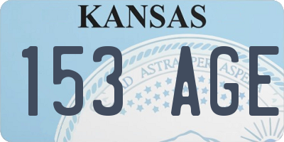 KS license plate 153AGE