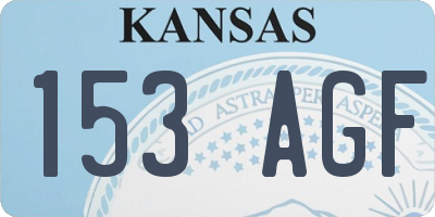 KS license plate 153AGF