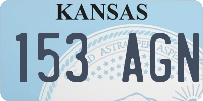 KS license plate 153AGN