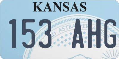 KS license plate 153AHG