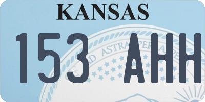 KS license plate 153AHH