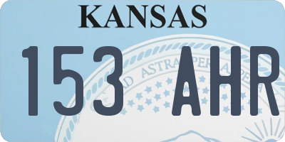 KS license plate 153AHR