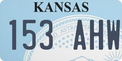 KS license plate 153AHW