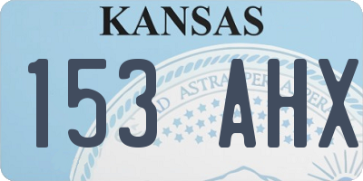 KS license plate 153AHX