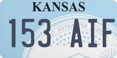 KS license plate 153AIF