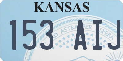 KS license plate 153AIJ