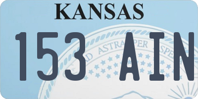KS license plate 153AIN
