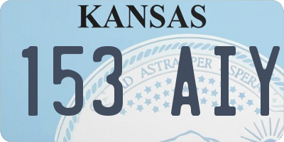 KS license plate 153AIY