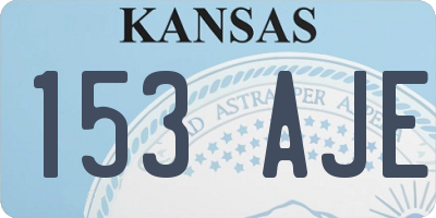 KS license plate 153AJE
