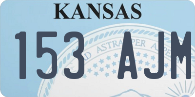 KS license plate 153AJM
