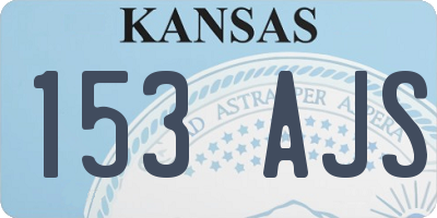 KS license plate 153AJS