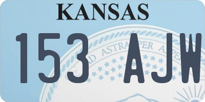 KS license plate 153AJW