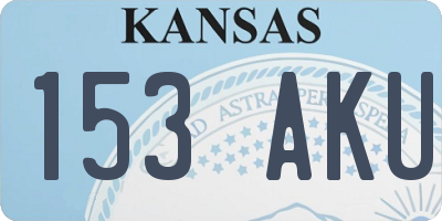 KS license plate 153AKU