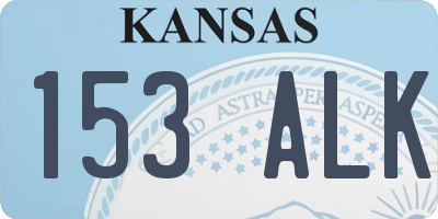 KS license plate 153ALK
