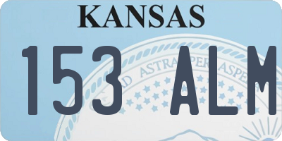 KS license plate 153ALM