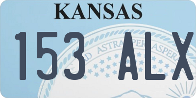 KS license plate 153ALX