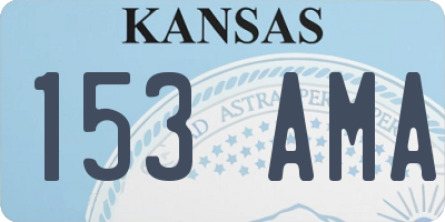 KS license plate 153AMA