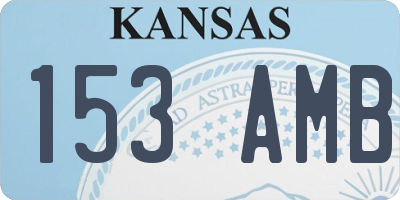KS license plate 153AMB