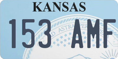 KS license plate 153AMF