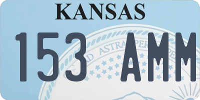 KS license plate 153AMM