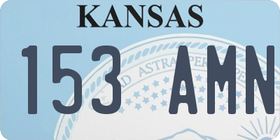 KS license plate 153AMN