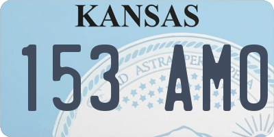 KS license plate 153AMO