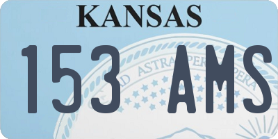 KS license plate 153AMS