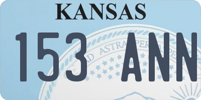 KS license plate 153ANN