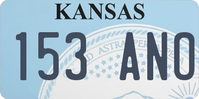 KS license plate 153ANO