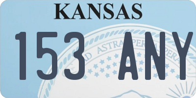 KS license plate 153ANY