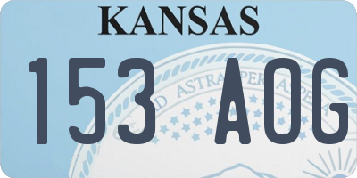 KS license plate 153AOG