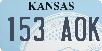 KS license plate 153AOK