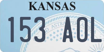KS license plate 153AOL