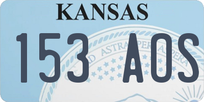KS license plate 153AOS