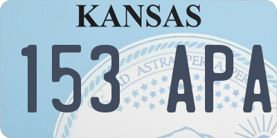 KS license plate 153APA
