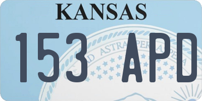 KS license plate 153APD