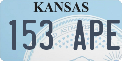 KS license plate 153APE