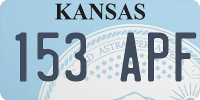 KS license plate 153APF
