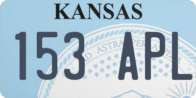 KS license plate 153APL