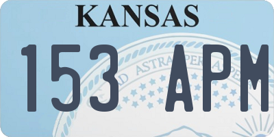 KS license plate 153APM